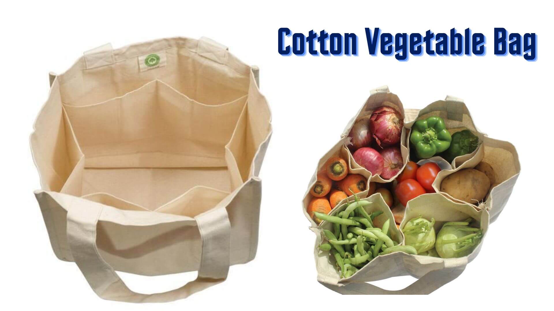Cotton Vegetable Bag with Six Compartments
